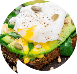 Avocado open faced sandwich with poached eggs-shaped-opt