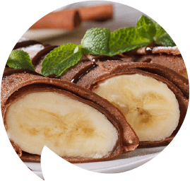 Bananas wrapped in chocolate crêpes-shaped-opt